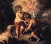 Bartolome Esteban Murillo Infant Christ Offering a Drink of Water to St.Fohn France oil painting artist